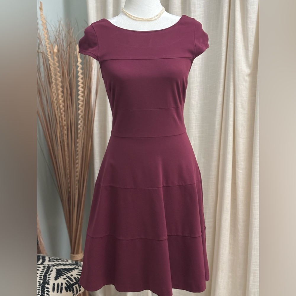 Banana Republic Burgundy Fit and Flare A-line  Dress Size 2 Like New!